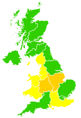 Click on a region for air pollution levels for 27/08/2026