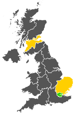 Click on a region for air pollution levels for 27/09/1977