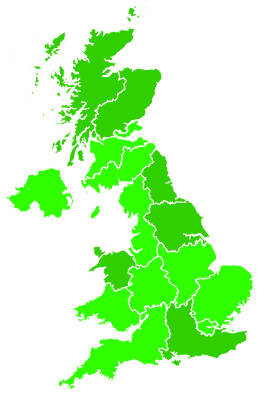 Click on a region for air pollution levels for 27/09/1995