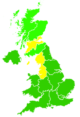 Click on a region for air pollution levels for 27/09/1997