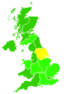 Click on a region for air pollution levels for 27/09/2001
