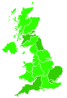 Click on a region for air pollution levels for 27/09/2007