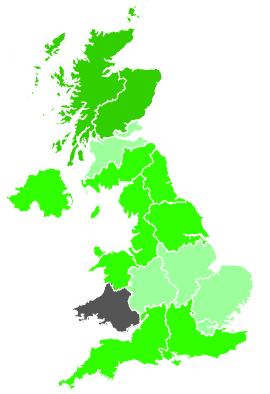 Click on a region for air pollution levels for 27/10/1987