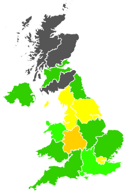 Click on a region for air pollution levels for 27/10/1997