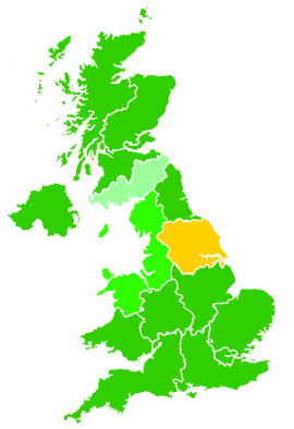Click on a region for air pollution levels for 27/10/2004