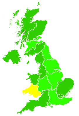 Click on a region for air pollution levels for 27/10/2017