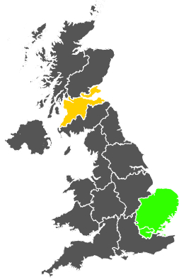 Click on a region for air pollution levels for 27/11/1977