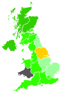 Click on a region for air pollution levels for 27/11/1991