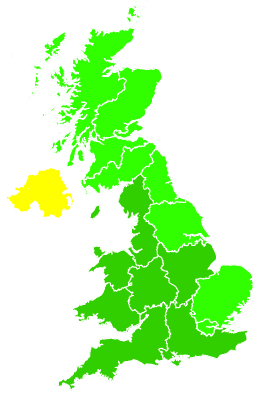 Click on a region for air pollution levels for 27/11/1995