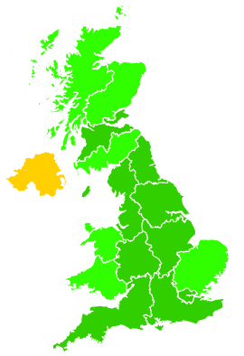 Click on a region for air pollution levels for 27/11/1996