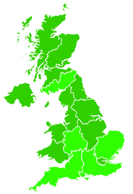Click on a region for air pollution levels for 27/11/2012