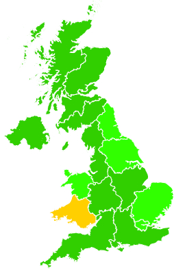 Click on a region for air pollution levels for 27/11/2022