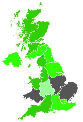 Click on a region for air pollution levels for 27/12/1987
