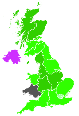 Click on a region for air pollution levels for 27/12/1989