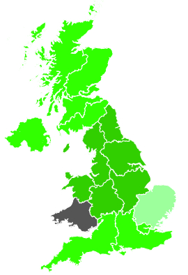 Click on a region for air pollution levels for 27/12/1991
