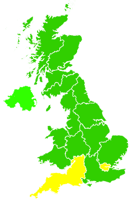 Click on a region for air pollution levels for 27/12/2016