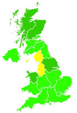 Click on a region for air pollution levels for 27/12/2024