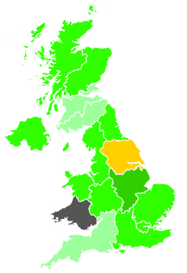 Click on a region for air pollution levels for 28/01/1991