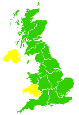 Click on a region for air pollution levels for 28/01/1994