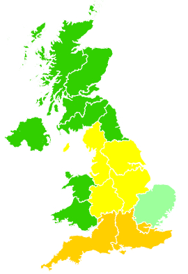 Click on a region for air pollution levels for 28/01/1996