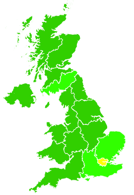 Click on a region for air pollution levels for 28/01/2009