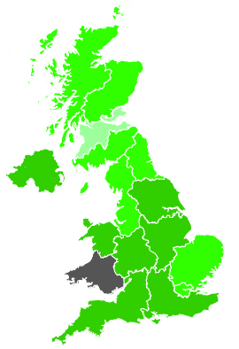Click on a region for air pollution levels for 28/02/1991