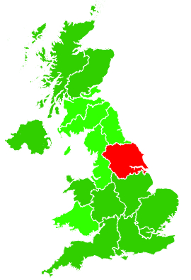 Click on a region for air pollution levels for 28/02/1994