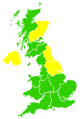 Click on a region for air pollution levels for 28/02/2004