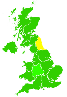 Click on a region for air pollution levels for 28/02/2014