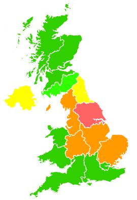 Click on a region for air pollution levels for 28/02/2019