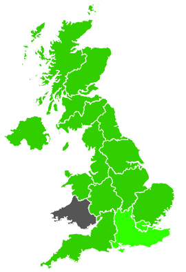 Click on a region for air pollution levels for 28/03/1990