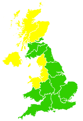 Click on a region for air pollution levels for 28/03/1994