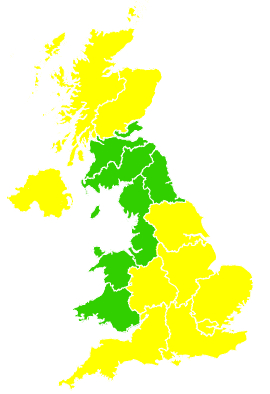 Click on a region for air pollution levels for 28/03/1999