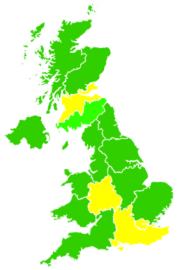 Click on a region for air pollution levels for 28/03/2005