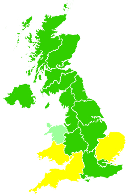 Click on a region for air pollution levels for 28/03/2006