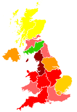 Click on a region for air pollution levels for 28/03/2007