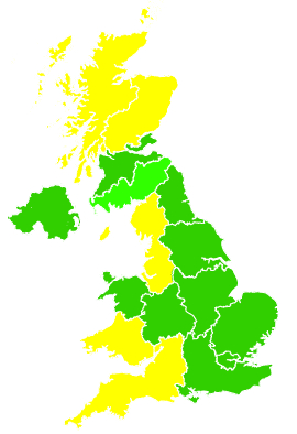 Click on a region for air pollution levels for 28/03/2008
