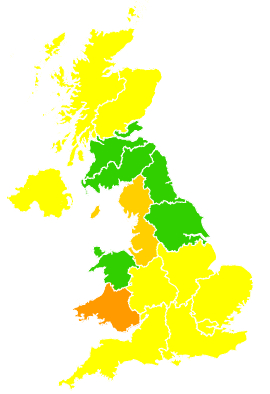 Click on a region for air pollution levels for 28/03/2012