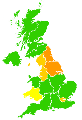 Click on a region for air pollution levels for 28/03/2017