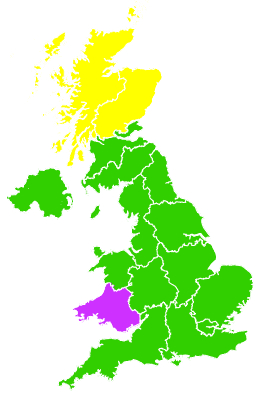 Click on a region for air pollution levels for 28/03/2021