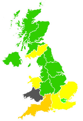 Click on a region for air pollution levels for 28/04/1989
