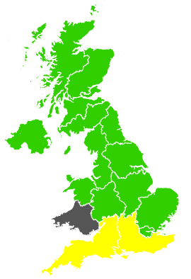 Click on a region for air pollution levels for 28/04/1990