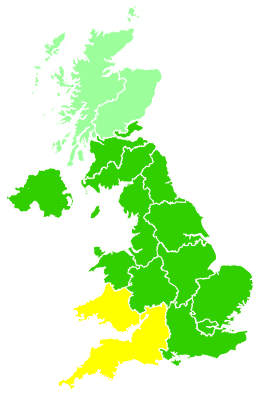 Click on a region for air pollution levels for 28/04/2003