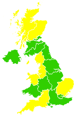 Click on a region for air pollution levels for 28/04/2006