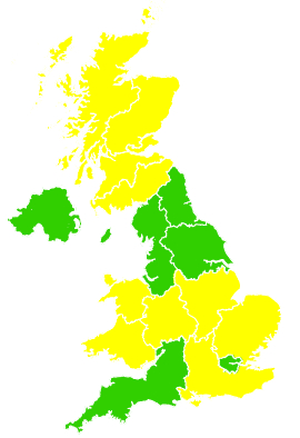 Click on a region for air pollution levels for 28/04/2009