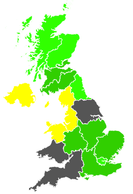 Click on a region for air pollution levels for 28/05/1987
