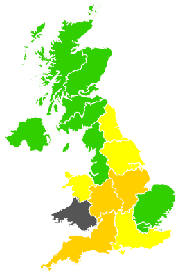 Click on a region for air pollution levels for 28/05/1989