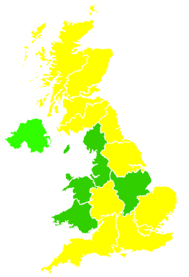 Click on a region for air pollution levels for 28/05/2013