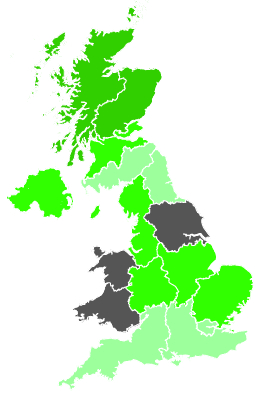 Click on a region for air pollution levels for 28/06/1987