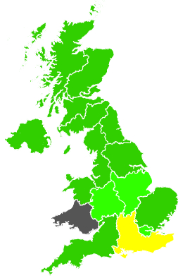 Click on a region for air pollution levels for 28/06/1991
